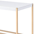 White And Gold Writing Desk With Usb Ports White Gold Built In Outlets Or Usb Writting Desk Office Rectangular Wood Metal