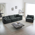 2 Piece Upholstered Sofa, Living Room Sectional Sofa Set Modern Sofa Couches Setdeep Seat Sofa For Living Room Apartment, 1 3 Seat Gray Chenille Gray Chenille 4 Seat