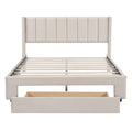 Full Size Storage Bed Velvet Upholstered Platform Bed With A Big Drawer Beige Old Sku:Wf296850Aaa Full Beige Velvet