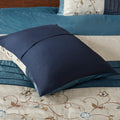 Embroidered 7 Piece Comforter Set Navy Queen Queen Navy Polyester