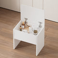 Small Space Vanity Table Set With 3 Adjustable Lighted Mirror And Storage Chair, Makeup Vanity Table For Small Space, White Dressing Table With Fold Up Panel For Bedroom Hinged White White Drawer 2