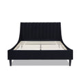 Aspen Vertical Tufted Headboard Platform Bed Set, Queen, Anthracite Black Velvet Box Spring Not Required Queen Anthracite Wood Foam Velvet Velvet