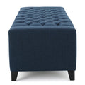 Guernsey Ottoman Navy Blue Fabric