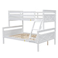 Twin Over Full Bunk Bed With Ladder, Safety Guardrail, Perfect For Bedroom, White Box Spring Not Required Twin White Wood Bedroom Bunk Pine