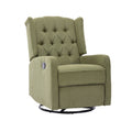 Coolmore Rocking Recliner Chair,360 Degree Swivel Nursery Rocking Chair,Glider Chair,Modern Small Rocking Swivel Recliner Chair For Bedroom,Living Room Chair Home Theater Seat Ovive Green Olive Green Linen