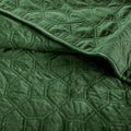 3 Piece Velvet Quilt Set Green Full Queen Full Green Cotton