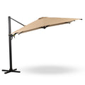 10 Ft Cantilever Patio Umbrella With 360 Rotation & Tilt Adjustment, Square Outdoor Offset Umbrella With Aluminum Pole Without Base Khaki Khaki Fabric