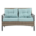 Patio Furniture, Outdoor Furniture, Seasonal Pe Wicker Furniture, Four Set Wicker Furniture With Black Metal Table Yes Brown Seats 4 Pe Rattan Iron Waterproof Fabric