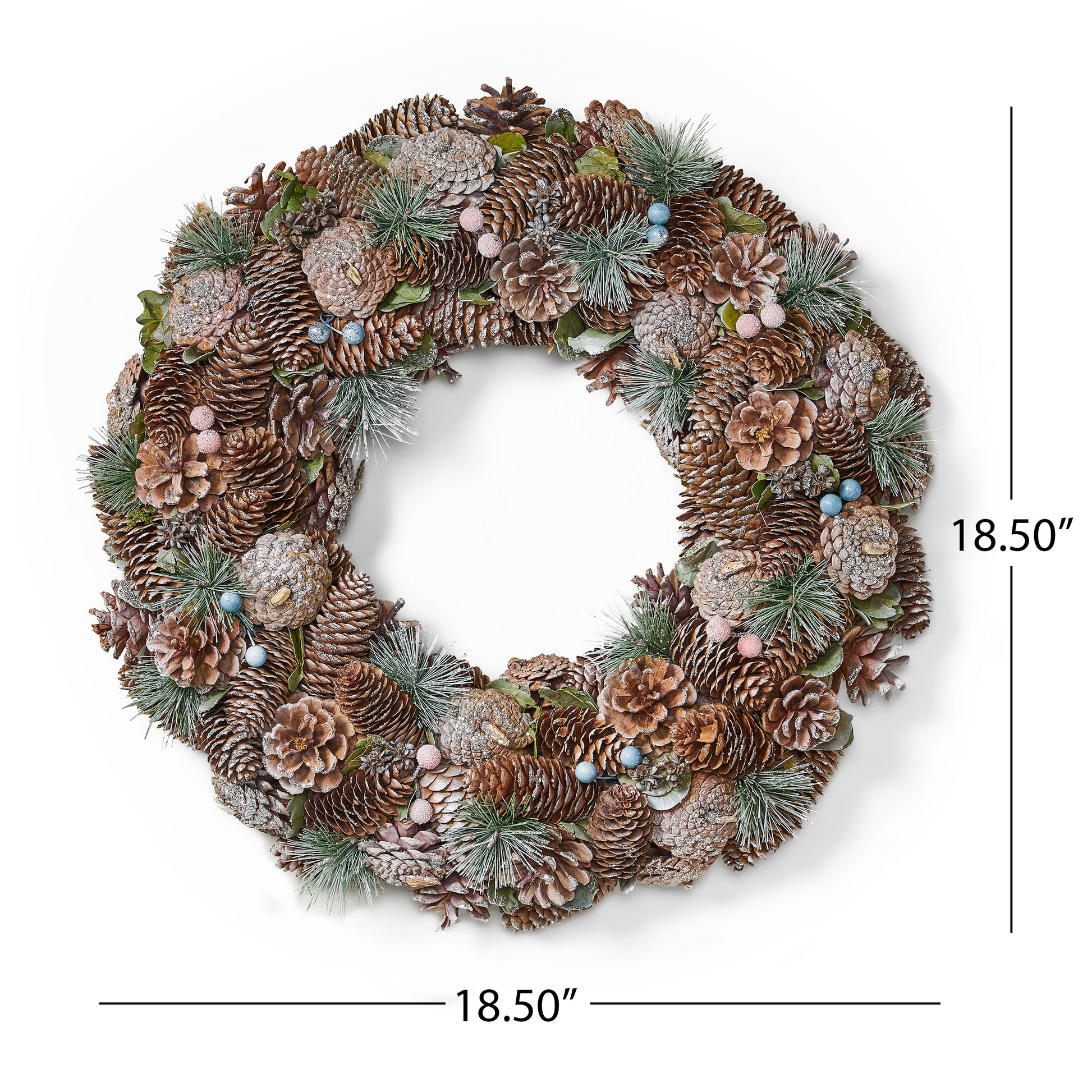 18.5'' Pine Cone Wreath Natural Foam