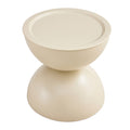Milk White Coffee Round Tables With Storge Movable Table Top Multifunctional End Side Table Milk White Primary Living Space Casual,Cute,Modern Freestanding Round Coffee & End Tables Round Metal