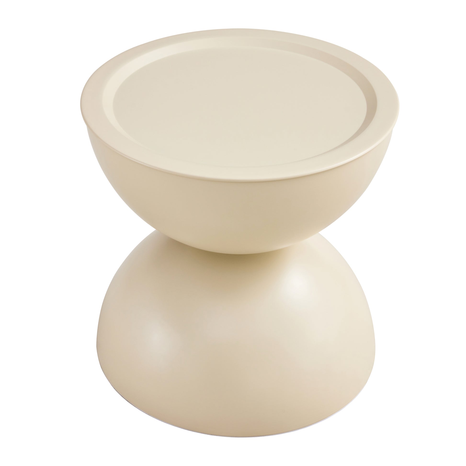 Milk White Coffee Round Tables With Storge Movable Table Top Multifunctional End Side Table Milk White Primary Living Space Casual,Cute,Modern Freestanding Round Coffee & End Tables Round Metal