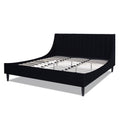 Aspen Vertical Tufted Headboard Platform Bed Set, King, Anthracite Black Velvet Box Spring Not Required King Anthracite Wood Foam Velvet Velvet