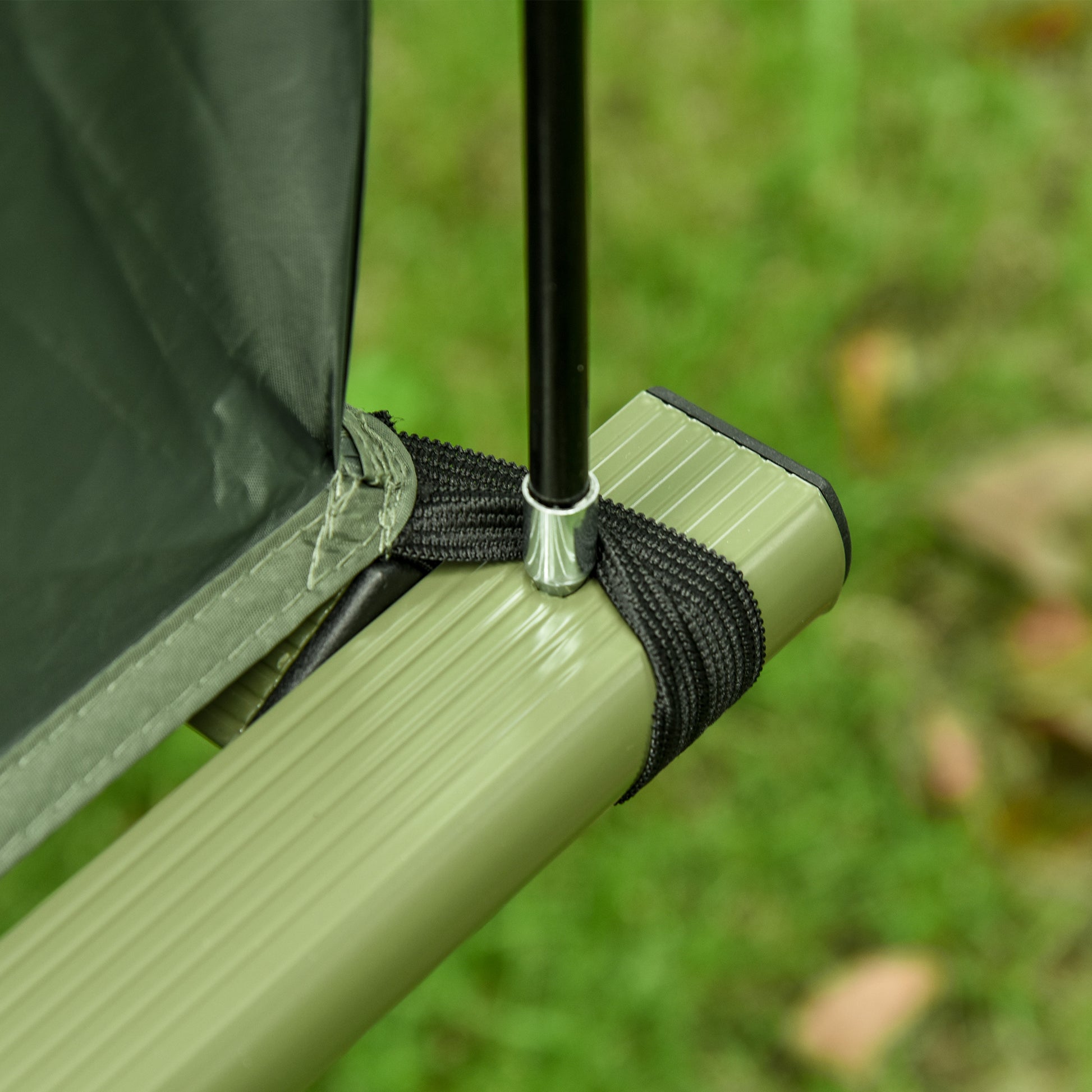 Outsunny Camping Tent Cot, Single Person Folding Cot Combo, Off Ground Tent, Covered Outdoor Bed With Carry Bag For Hiking, Camping Green Polyester
