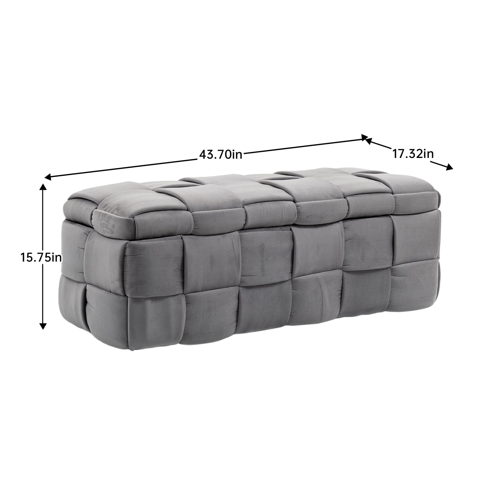 Coolmore Storage Ottoman,Bedroom End Bench,Upholstered Fabric Storage Ottoman With Safety Hinge, Entryway Padded Footstool, Ottoman Bench For Living Room & Bedroom Gray Dark Gray Velvet Bedroom Black Rubberwood Internal Storage Foam Velvet