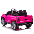 12V Kids Ride On Car W Parents Control,Licensed Chevrolet Silverado,Four Wheel Suspension,Led Lights,Bluetooth,Music,Usb,Mp3,Power Display,Speeds 1.86 3.11Mph For Kids Aged 2 5. Pink 50 99 Lbs