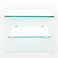 Coffee Table 12Mm Tempered Bent Glass ,6Mm Shelf Glass Clear Glass