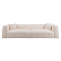 2297 Beige Sofa, Stylish And Simple Square Design, Square Arm, Handrailing Thick And Full, Put Living Room, Office, Conference Room Beige Fabric 3 Seat