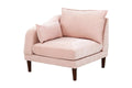 Contemporary 5Pcs Modular Sectional Set One Arm Chairs Armless Chair Ottomans L Shaped Sectional Blush Pink Morgan Fabric Pink Primary Living Space Cushion Back Classic,Contemporary,Modern Modular