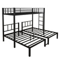 Twin Over Twin & Twin Bunk Beds For 3, Twin Xl Over Twin & Twin Bunk Bed Metal Triple Bunk Bed, Black Black Metal