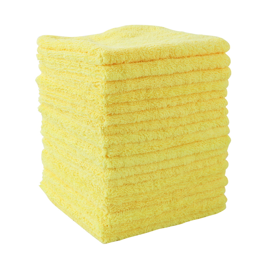 Microfiber Towel, Absorbent, Suitable For Car Cleaning, Kitchen, Glass Scrubbing, Etc., 16*16 Inches, 18 Packs Yellow Microfiber