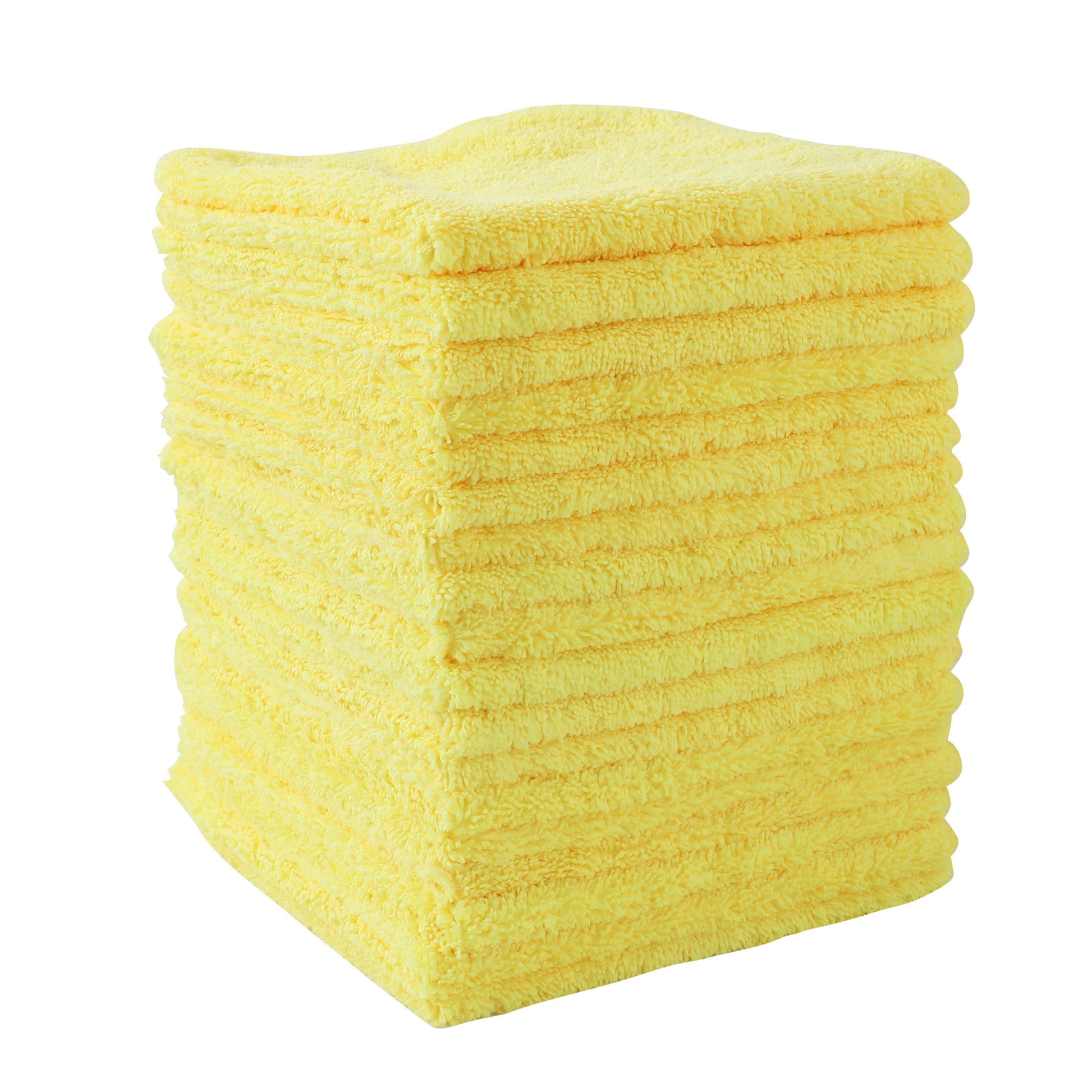 Microfiber Towel, Absorbent, Suitable For Car Cleaning, Kitchen, Glass Scrubbing, Etc., 16*16 Inches, 18 Packs Yellow Microfiber
