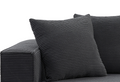 88.97 Inch Soft Corduroy Upholstery Streamlined Design Sofa With 5 Pillows, Large And Cozy 3 Seater Couch For Modern Spaces For Living Room,Office Black Black Corduroy 3 Seat