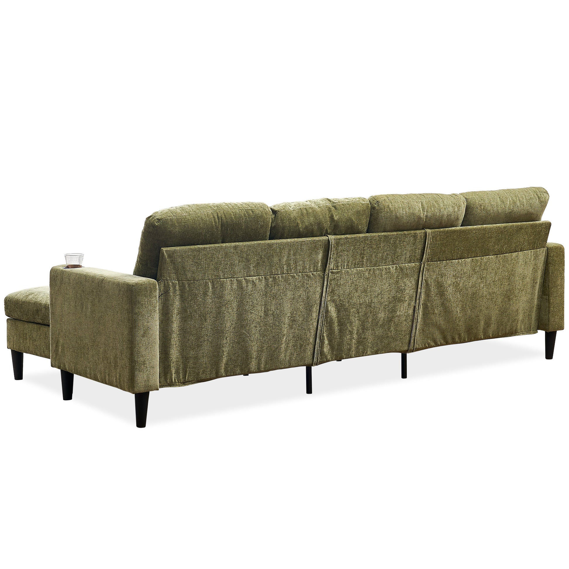 Chenille Sectional Sofa, U Shaped Sofa Couch With High Density Memory Foam, 4 Seat Comfy Modular Sofa Couch For Living Room, Modern U Shaped Sectional Sofa,U Shaped Green Green Chenille Metal