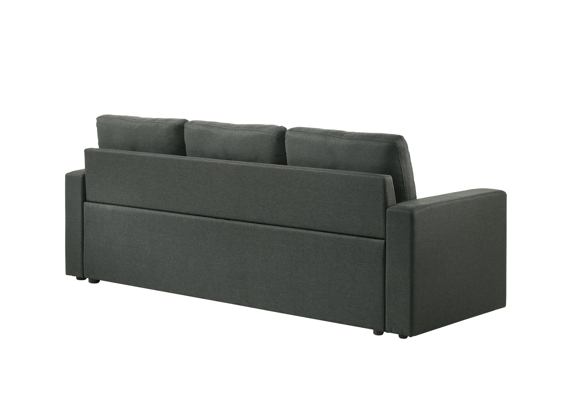 Burleigh 83.5"W Dark Gray Fabric Sleeper Sofa With Tufted Cushions Dark Gray Fabric 3 Seat