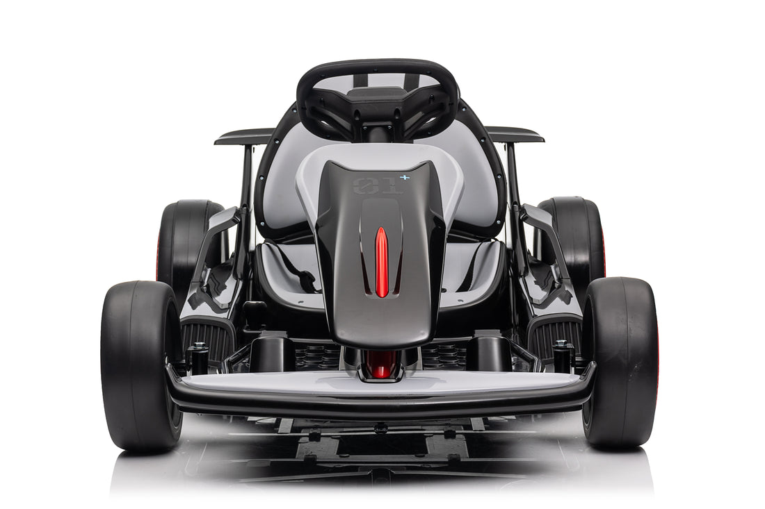 Ride On Go Kart For Kids, 24V7Ah Battery 150W*2 Motors, High Speed Drifting Car, Forward And Backward, Bluetooth, Slow Start Function,High Low Speeds,Music,Mp3,Usb, Horn,Max Load 110Lbs,Black Black