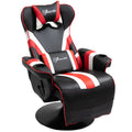 Vinsetto Gaming Chair, Racing Style Computer Recliner With Lumbar Support, Footrest And Cup Holder, Black White Red Black Red Steel