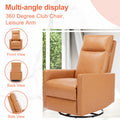 Manual Recliner Chair Winback Single Sofa,Brown Brown Fabric 1 Seat
