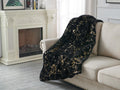 Luxury Chinchilla Faux Fur Gilded Black Throw Blanket 60