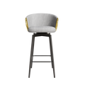 30 Inch Dining Chairs Set Of 2 Modern Style 360 Swivel Bar Chairs With Simple Design, Comfortable High Stools, And Flexible Dining Chairs Suitable For Bars, Restaurants,Velvet Bar Chair Beige Grey