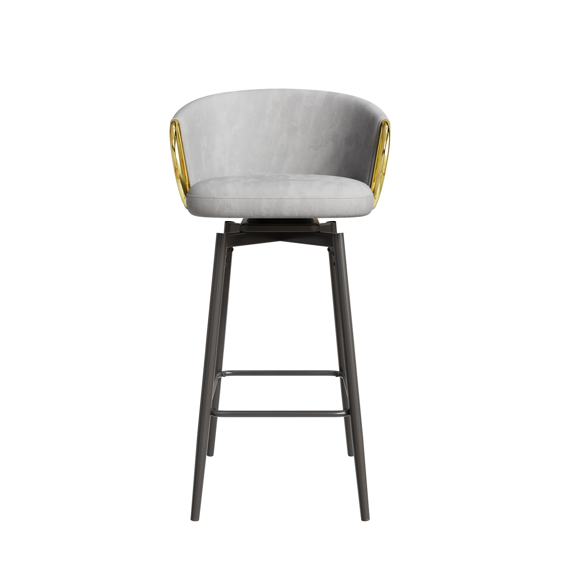 30 Inch Dining Chairs Set Of 2 Modern Style 360 Swivel Bar Chairs With Simple Design, Comfortable High Stools, And Flexible Dining Chairs Suitable For Bars, Restaurants,Velvet Bar Chair Beige Grey