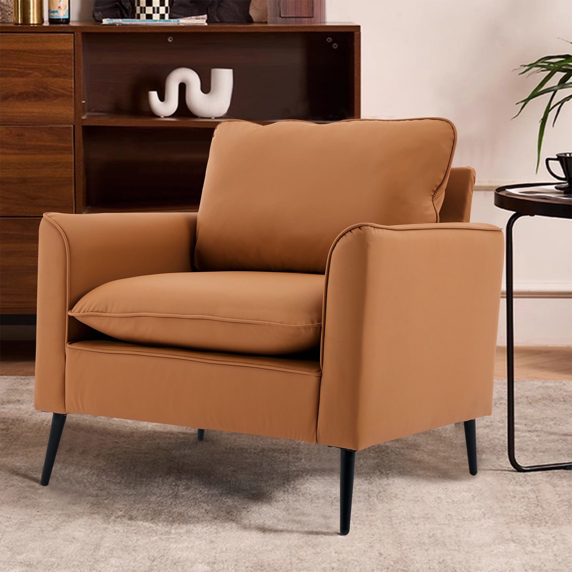 Ts Cat Paw Leather Upholstered Sofa Brown Leather 1 Seat
