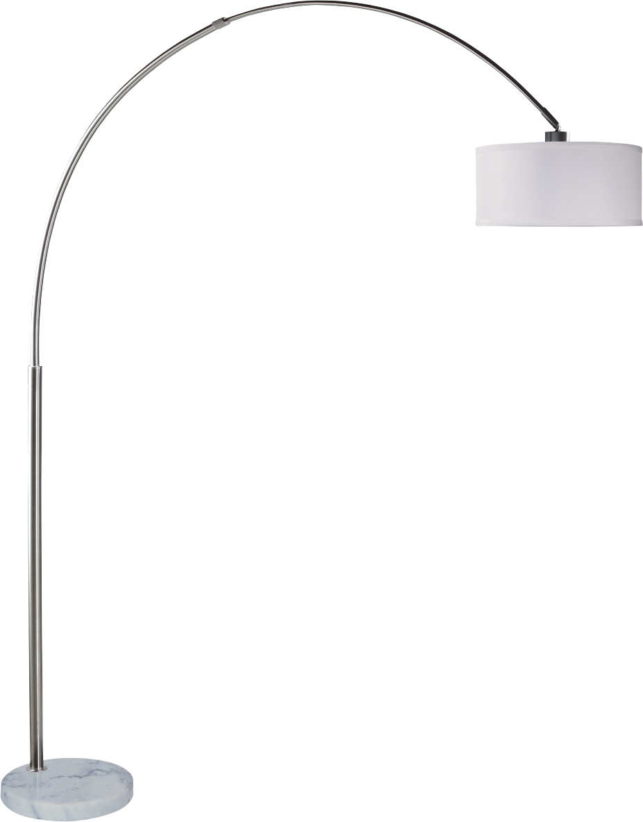 81"H White Single Arch With Marble Base Floor Lamp 1Pc Ctn 2.75 46.20 Soft White Led Metal