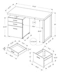 Computer Desk, Home Office, Laptop, Left, Right Set Up, Storage Drawers, 48