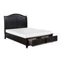 Charcoal Brown Finish Traditional Bedroom Furniture 1Pc Queen Platform Bed With Storage Drawers Classic Design Box Spring Not Required Queen Brown Mix Wood Bedroom Classic,Traditional Wood