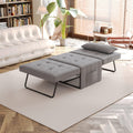 Sofa Bed,Chair Bed,Sleeper Couch,4 In 1 Multi Function Folding Ottoman Bed With Slide Storagepocket For Living Room,Bedroom,Hallway,Light Grey Light Gray Espresso Bedroom Mid Century Modern Oak Upholstered Fabric