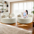 55'L Chenille Sponge Single Sofa,No Assembly Required,Fluffy Modern Sleeper Chair For Living Room, Bedroom, Lounge And Projection Room Not A Swivel Chair. Beige Foam Chenille 1 Seat