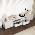 Modern Tv Console, Entertainment Center With Storage For Living Room 70.86X15.74X21.85Inch 5 Or More Spaces White Primary Living Space Particle Board