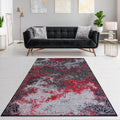 Jersey Area Rugs, Carpets For Livingroom, 7X10 Area Rugs ,3983 Black Red Rectangle 8&10 Black Red Contemporary Abstract Polypropylene