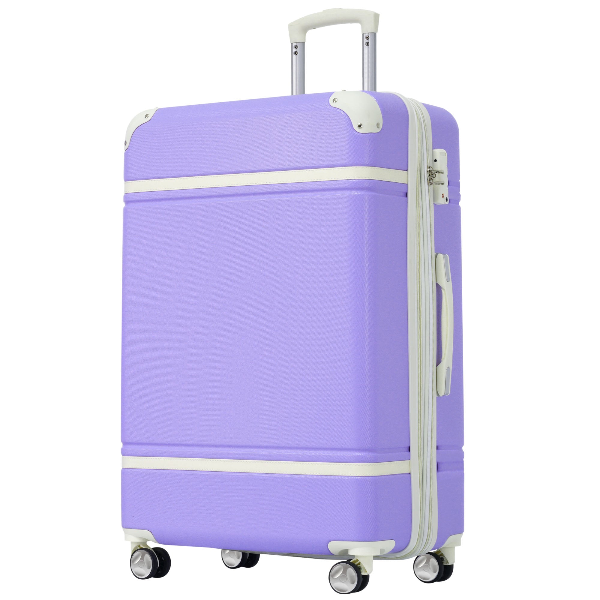 28 In Luggage 1 Piece With Tsa Lockexpandable Lightweight Suitcase Spinner Wheels, Vintage Luggage,Purple Change To Sku:N732P171623I Purple Abs