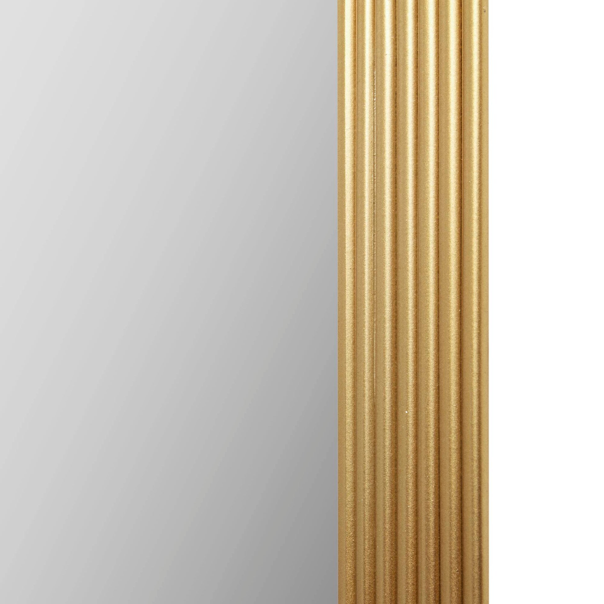Rounded Rectangle Fluted Wall Mirror Gold See Below Gold Mirror