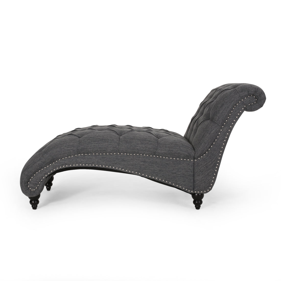 Chaise Lounge Charcoal Fabric 1 Seat