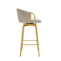 30 Inch Dining Chairs Set Of 2 Modern Style 360 Swivel Bar Chairs With Simple Design, Comfortable High Stools, And Flexible Dining Chairs Suitable For Bars, Restaurants,Velvet Bar Chair Beige Beige