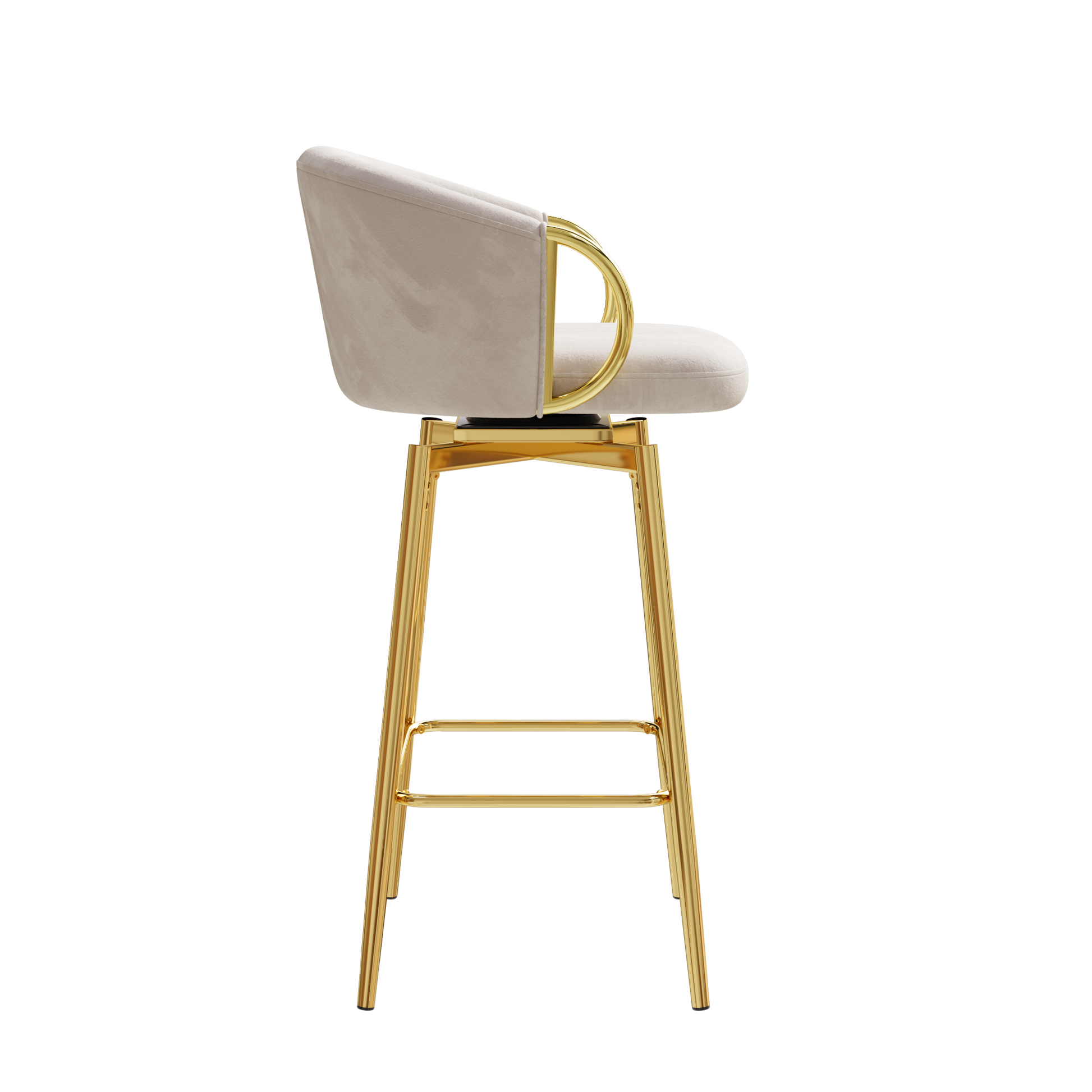 30 Inch Dining Chairs Set Of 2 Modern Style 360 Swivel Bar Chairs With Simple Design, Comfortable High Stools, And Flexible Dining Chairs Suitable For Bars, Restaurants,Velvet Bar Chair Beige Beige