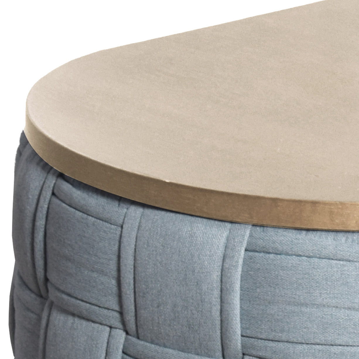 Light Teal Coffee Table With Knitting Texture Base Teal Primary Living Space Oval Particle Board Mdf