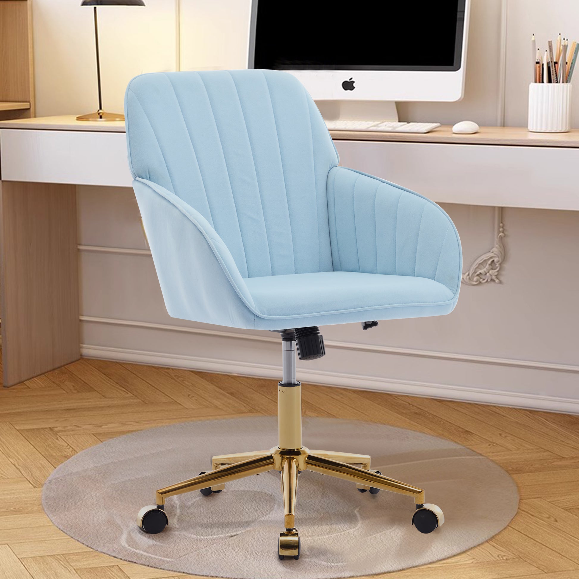 Ty Office Chair Baby Blue Velvet