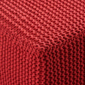 Knitted Foot Stool Red Cotton